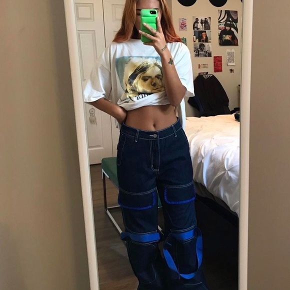 Dark blue cargo jean - Picture 3 of 3